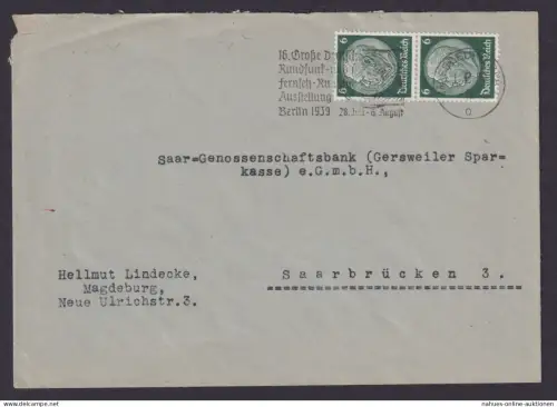 Magdeburg Sachsen Anhalt Deutsches Reich Drittes Reich Brief SST 16. Große