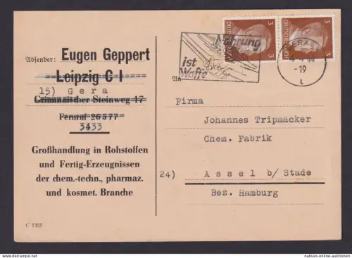 Schnapszahl Gera Thüringen 4.4.44 Deutsches Reich Drittes Reich Zusammendruck