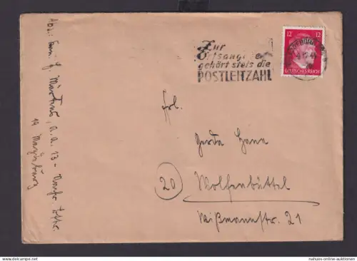Magdeburg Sachsen Anhalt Deutsches Reich Drittes Reich Brief Postsache SST Zur