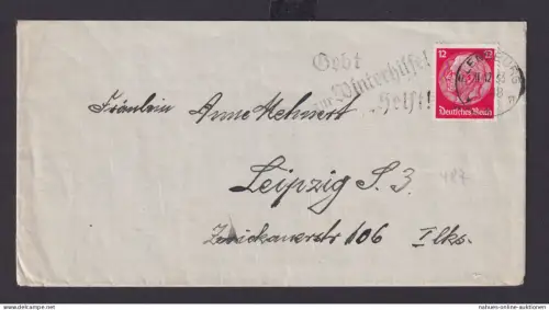 Flensburg Schleswig Holstein Deutsches Reich Drittes Reich Brief SST Gebt zur