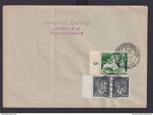 Zusammendruck Leipzig Sachsen Deutsches Reich Drittes Reich Brief SST