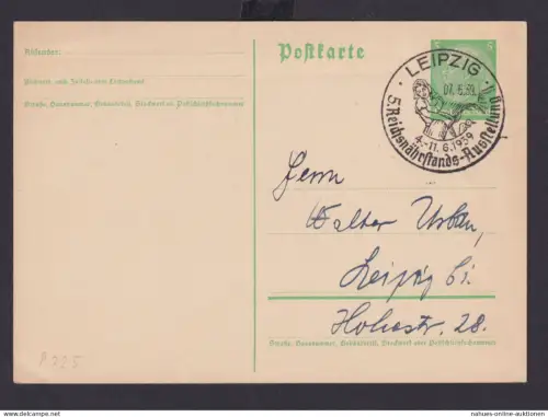 Ganzsache Leipzig Sachsen Deutsches Reich Drittes Reich Karte Anlass SST 5.