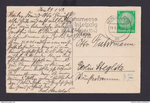 Berlin Deutsches Reich Drittes Reich Karte SST Reichsmesse in Leipzig Frühjahr