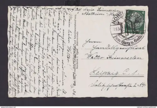 Northeim Niedersachsen Deutsches Reich Drittes Reich Karte SST n. Leipzig