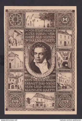 Österreich Ganzsache Beethoven Musik Komponist Wien Fürth 29.4.1932