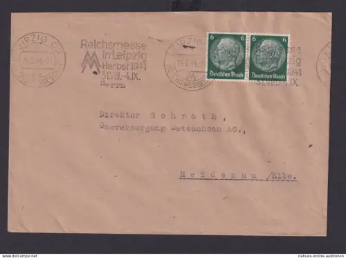 Leipzig Sachsen Deutsches Reich Drittes Reich Brief SST Reichsmesse Leipzig