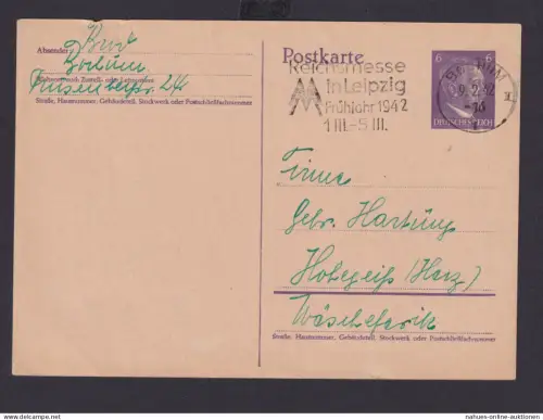 Bochum NRW Deutsches Reich Drittes Reich Karte SST Reichsmesse in Leipzig