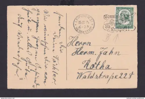 Leipzig Sachsen Deutsches Reich Drittes Reich Karte Flugpost SST Benutzt die