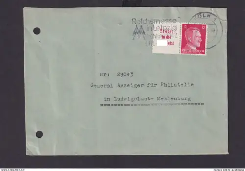 Zusammendruck Deutsches Reich Drittes Reich Briefe SST Reichsmesse