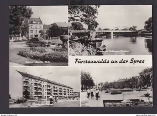 Ansichtskarte Fürstenwalde Spree Brandenburg Ottmar Geschke Platz Brücke der