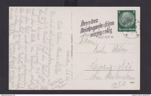 Deutsches Reich Drittes Reich Ansichtskarte SST Dresden Reichsgartenschau
