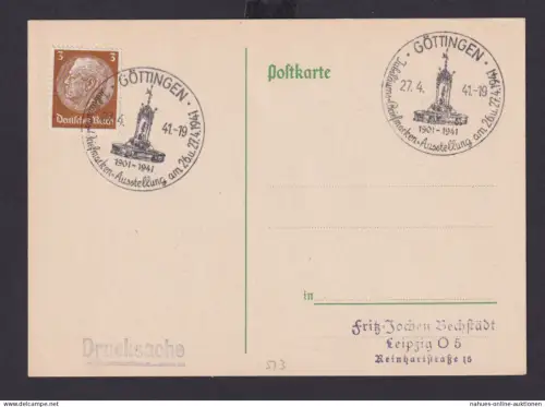 Deutsches Reich Drittes Reich Karte SST Göttingen Briefmarkenausstellung am