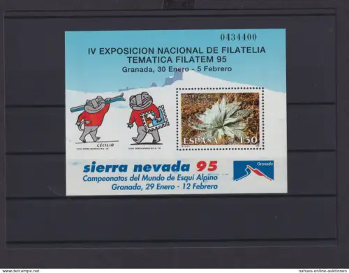 Spanien Europa Block Briefmarken Philatelie Ausstellung Granada 1995 Luxus