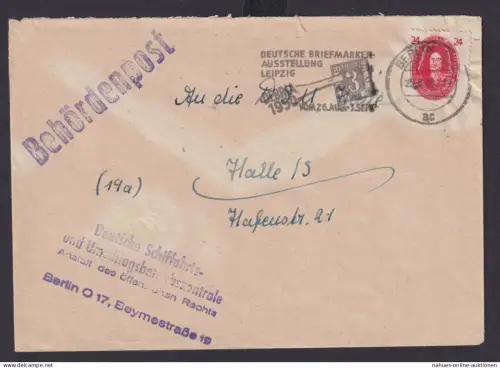DDR Brief Behördenpost Philatelie selt. Masch. Sonderstempel Leipzig Briefmarken