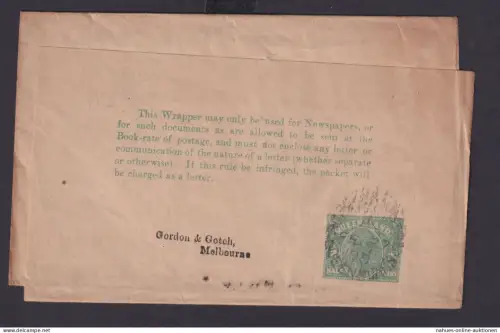 Queensland Australien Ganzsache Queen Victoria 1/2 d Streifband Melbourne