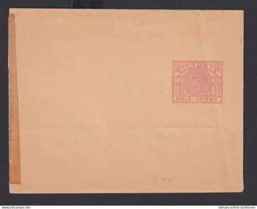 Australien Australia Victoria Ganzsache Queen Victoria Streifband 1/2 p