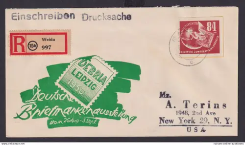DDR R Brief EF 272 aus Block 7 Debria Briefmarken Austellung