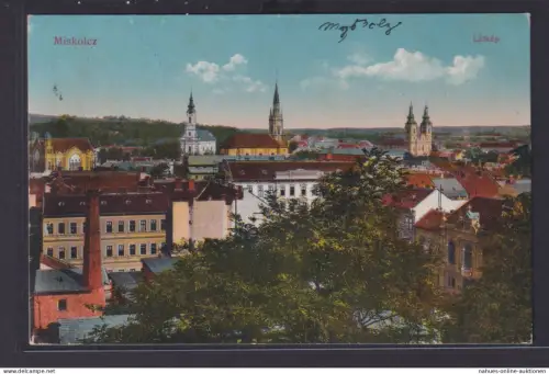 Ansichtskarte Miskolcz Miskolc Ungarn Totalansicht Kirchen nach Röschitz