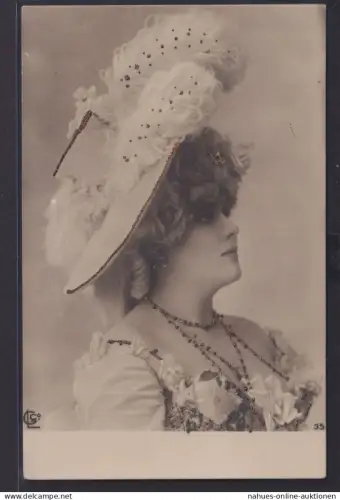 Ansichtskarte Künstlerkarte Frau Schönheit Erotik Goldglitzer Verzierung