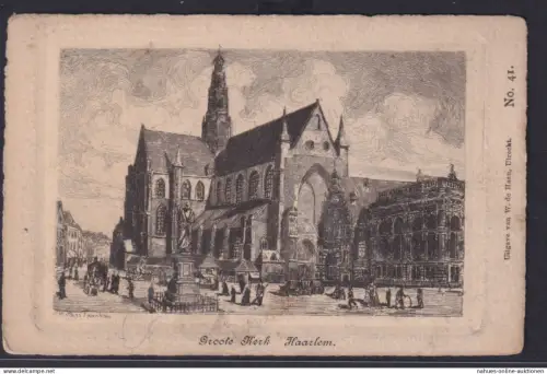 Ansichtskarte Künstlerkarte Radierung Kunst Sign. P.Matthes Haarlem Große Kirche