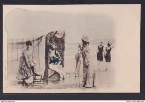 Ansichtskarte Künstlerkarte Damen Meer Baden Edition Du Panorama De Paris