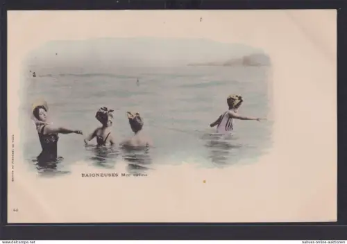 Ansichtskarte Künstlerkarte Junge Dame Meer Baden Edition Panorama De Paris