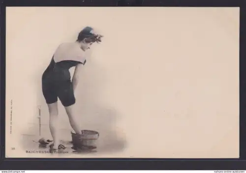 Ansichtskarte Künstlerkarte Junge Dame Bad Füsse Edition Panorama De Paris