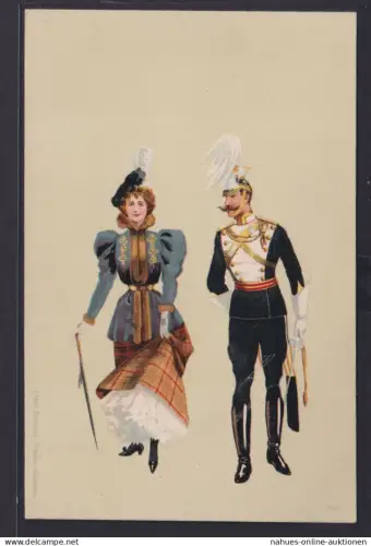 Ansichtskarte Künstlerkarte Junge Dame Soldat Bewunderer Verlag Edgar Schmidt