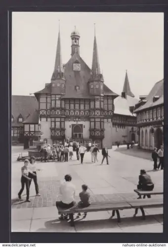 Ansichtskarte Wernigerode Rathaus Brunnen Sachsen Anhalt