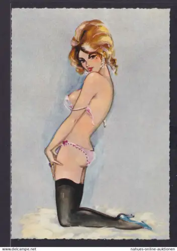 Ansichtskarte Erotik Akt Frauen Künstlerkarte