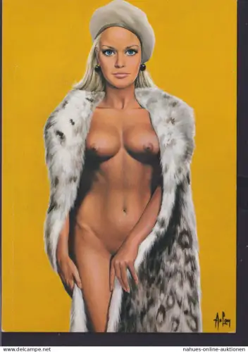 Ansichtskarte Erotik Akt Frauen Künstlerkarte Sign.