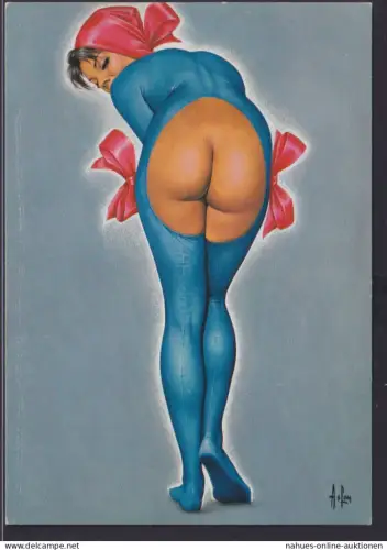 Ansichtskarte Erotik Akt Frauen Künstlerkarte