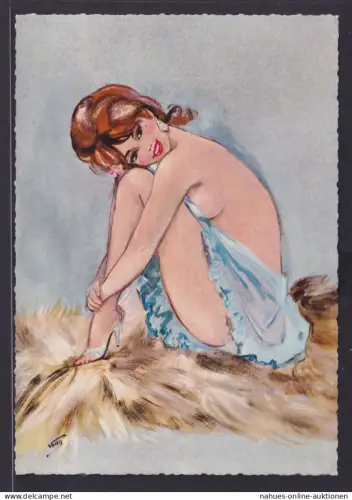 Ansichtskarte Erotik Akt Frauen Künstlerkarte