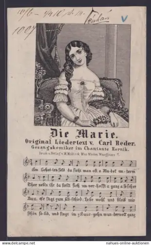 Antiquitäten Kunst Kunstdrucke Lithographie Musik Lied von Carl Reder Klappblatt