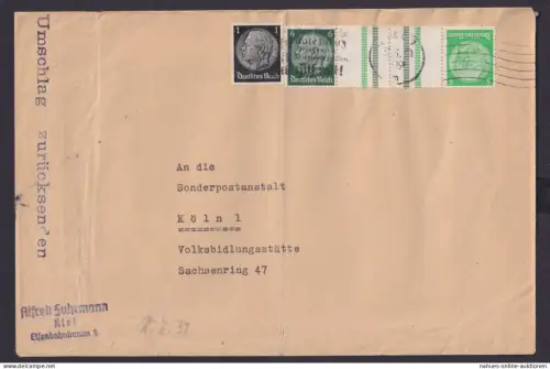 Deutsches Reich Brief Zusammendruck inter. Maschinen Stempel Kiel Rotes Kreuz