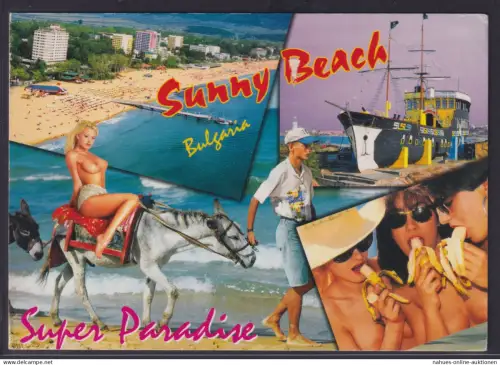 Ansichtskarte Erotik Slantschew Bulgarien Sunny Beach Sonnenstrand nach Kessel