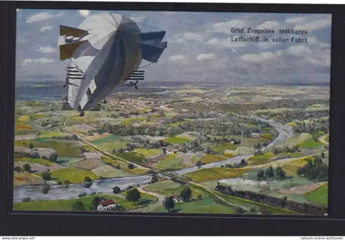 Ansichtskarte Zeppelin Luftschiff Künstlerkarte