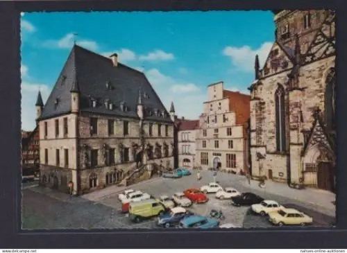 Ansichtskarte Osnabrück Niedersachsen Rathausplatz Rathaus Stadtwaage Auto VW