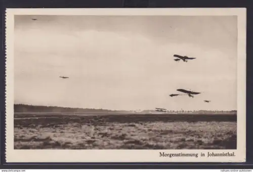 Ansichtskarte Flugzeug Morgenstimmung in Berlin Johannisthal