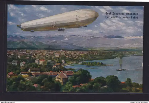 Ansichtskarte Zeppelin Luftschiff Künstlerkarte