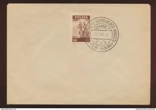 Danzig SST auf Blankoumschlag 25.7.1946