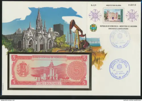 Geldschein Banknote Banknotenbrief Venezuela exotisches Motv