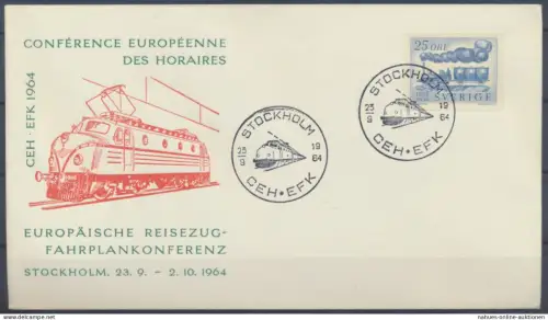 Schweden Brief Eisenbahn attraktiver Umschlag Europa Reisezug Fahrplankonferenz