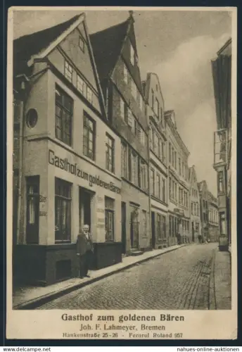 Ansichtskarte Bremen Gasthof zum goldenen Bären Joh. F. Lahmeyer Hankenstr. 25