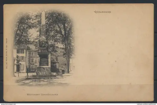 Ansichtskarte Frankreich Gérardmer Monument Commemoratif