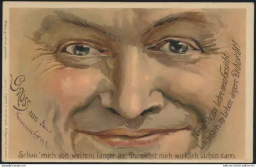 Künstler Ansichtskarte Motiv Lachen Gesicht Verlag Nordwest Anitquariat Bremen
