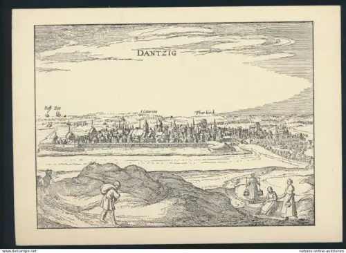 Ansichtskarte Danzig nach einer Radierung aus P. Bertius von 1616