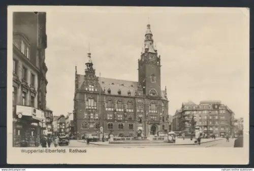 Ansichtskarte Wuppertal Elberfeld Rathaus 1951 nach Belin Buckow Neukölln