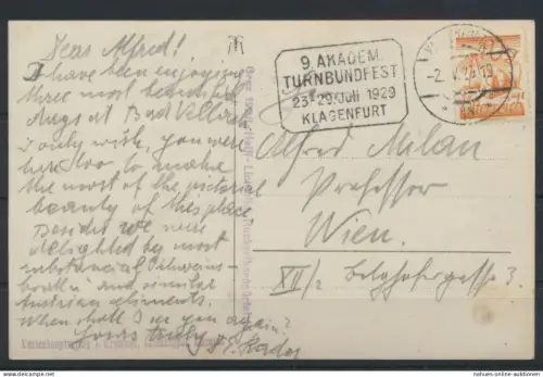 Österreich Sport SST 9. AKADEM. TURNBUNDFEST KLAGENFURT auf Ansichtskarte