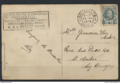 Belgien Sport SST Turnfest Gymnastik Brüssel Ansichtskarte Palais de Justice